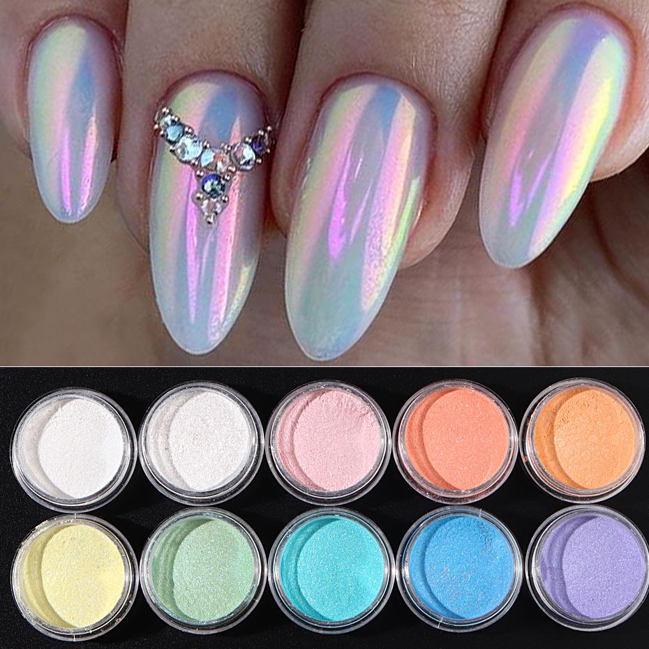 10pcs Set Nail Mermaid Dipping - Mica Powder Colorant 评论和价格